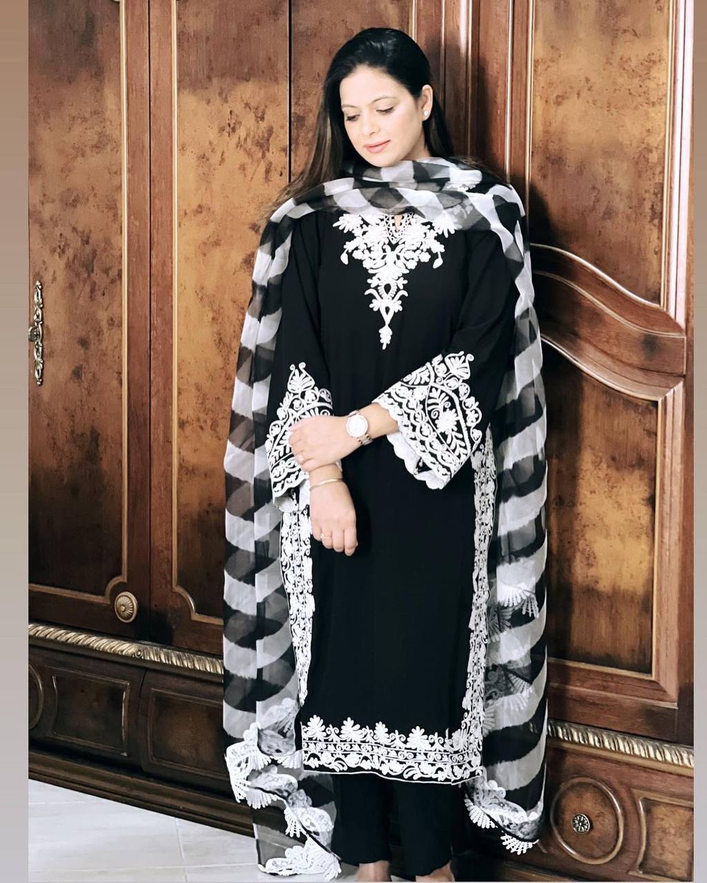 Beautiful Attractive Rayon Black Pant Suit Western Salwar Kameez Ethnic  Dresses | eBay