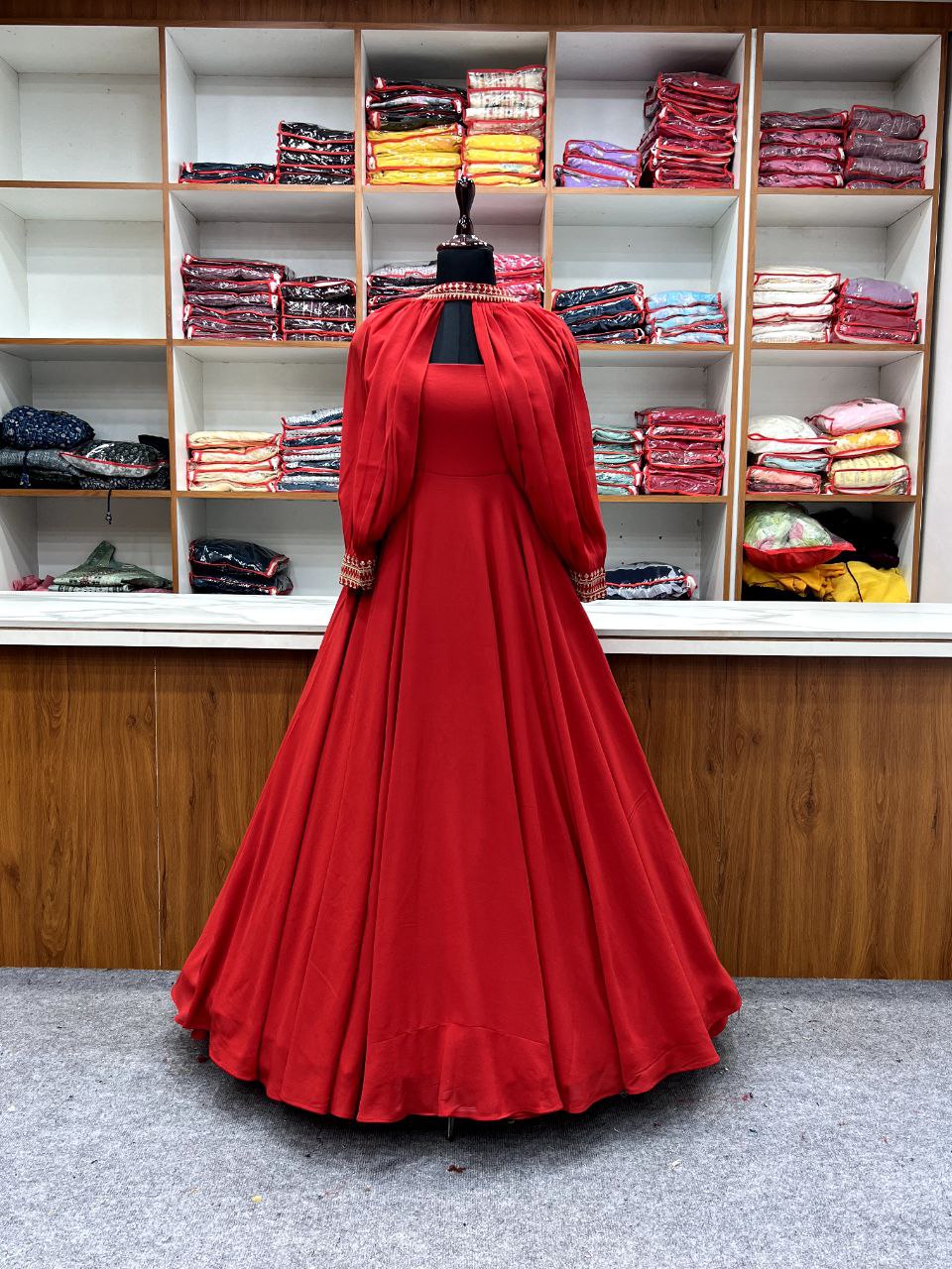 Buy online Red Silk Gown from ethnic wear for Women by Ritu Fancy  Collection for ₹900 at 0% off | 2024 Limeroad.com